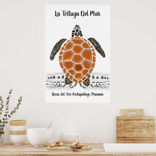 La tortuga del Mar - Het Zee schildpad Poster (Keuken)