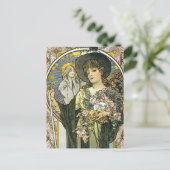 "La Tosca"(detail) van Alphonse Mucha Briefkaart (Staand voorkant)