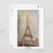 La Tour Eiffel door Seurat Georges Briefkaart (Voorkant / Achterkant)