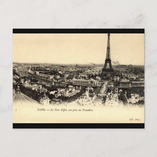 La Tour Eiffel, Paris Frankrijk c1910 Briefkaart (Voorkant)
