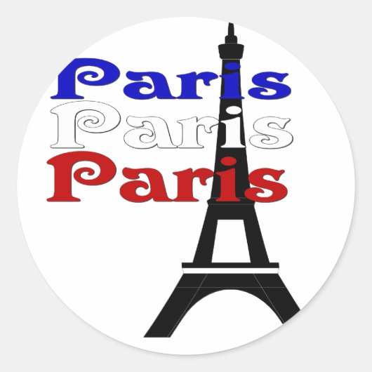 La Tour Eiffel Ronde Sticker (Voorkant)