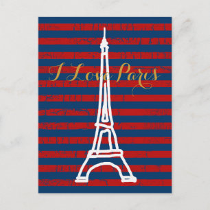 la tour Eiffel, strepen en liefde Briefkaart