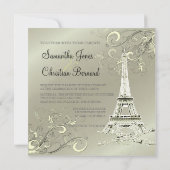 LA TOUR EIFFEL TOWER WEDDING INVITATIONS KAART (Achterkant)