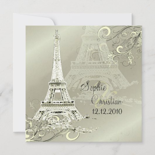 LA TOUR EIFFEL TOWER WEDDING INVITATIONS KAART (Voorkant)