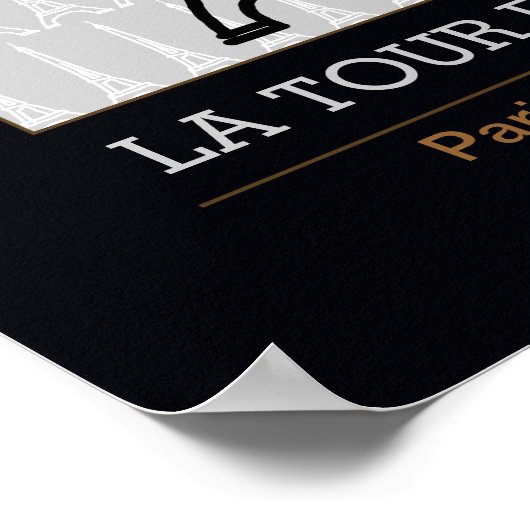 La Tour Eiffel/zwart-wit Poster (Hoek)