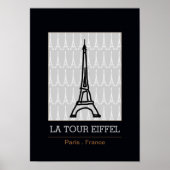 La Tour Eiffel/zwart-wit Poster (Voorkant)