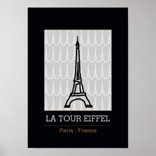 La Tour Eiffel/zwart-wit Poster