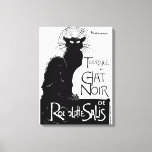 La tournée du Chat Noir Canvas Afdruk<br><div class="desc">Een zwarte en witte kunststijl van de pop van het iconische poster van 1896 van de kunst van de Zwitserse kunst,  de schilder van de Franse Art Nouveau Theophile Steinlen. Chat Noir is Frans voor "zwarte kat".</div>