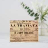 La Traviata World Premiere Poster (1853) Briefkaart (Staand voorkant)