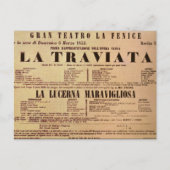 La Traviata World Premiere Poster (1853) Briefkaart (Voorkant)