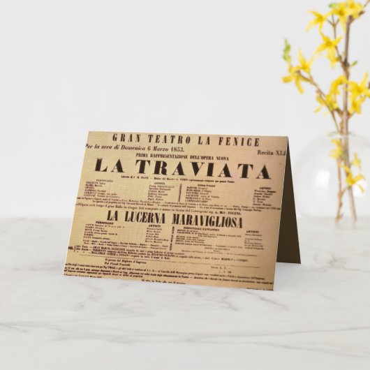 La Traviata World Premiere Poster (1853) Kaart (Gele Bloem)