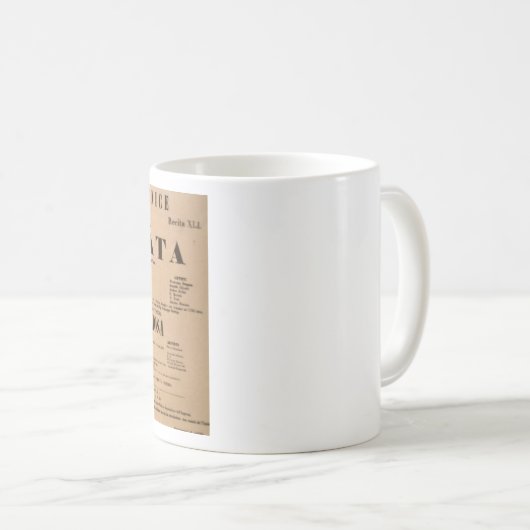 La Traviata World Premiere Poster (1853) Koffiemok (Voorkant rechts)