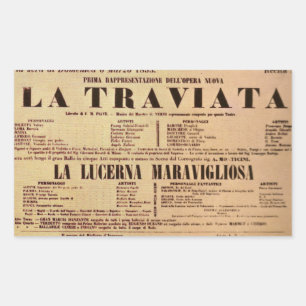 La Traviata World Premiere Poster (1853) Rechthoekige Sticker