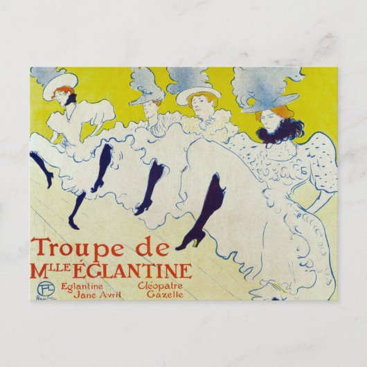 La Troupe de Mlle Eglantine door Toulouse Lautrec Briefkaart (Voorkant)
