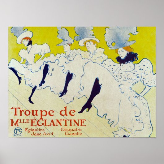 La Troupe de Mlle Eglantine door Toulouse Lautrec Poster (Voorkant)