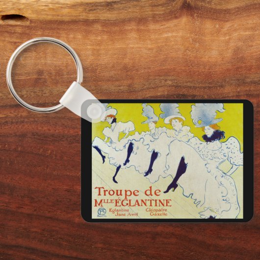 La Troupe de Mlle Eglantine door Toulouse Lautrec Sleutelhanger (Achterkant)
