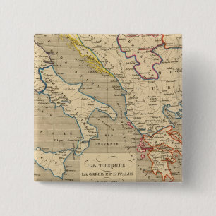 La Turquie, la Grece et l'Italie de 1700 a 1840 Vierkante Button 5,1 Cm