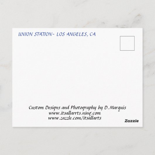 LA UNION STATION BRIEFKAART (Achterkant)