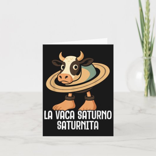 La Vaca Saturno Saturnita Italian Brainrot Funny M Kaart (Voorkant)