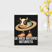 La Vaca Saturno Saturnita Italian Brainrot Funny M Kaart (Gele Bloem)
