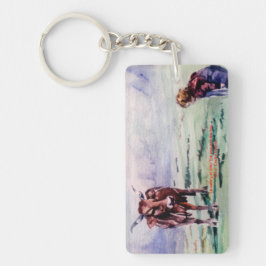 La vaca y el niño/The cow and the boy Sleutelhanger