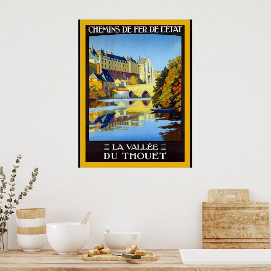 La Vallée du Thouet ~  Frans reizen Poster (Keuken)