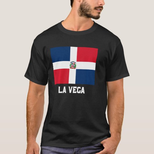 La Vega Dominicaanse Republiek Vlag Embleem Escudo T-shirt (Voorkant)