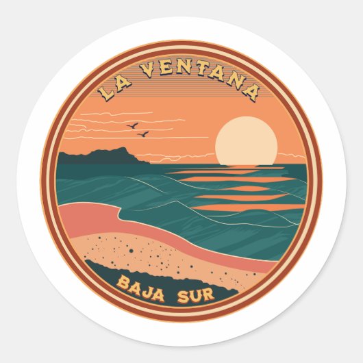 La Ventana Baja California Mexico Travel Ronde Sticker (Voorkant)