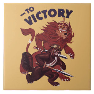 La Victoire Nous Canada ~ To Victory Canada 1941 ~ Tegeltje