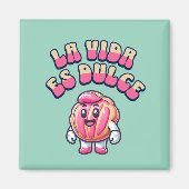 La Vida es Dulce Concha Rosa Pan Dulce Magneet (Voorkant)