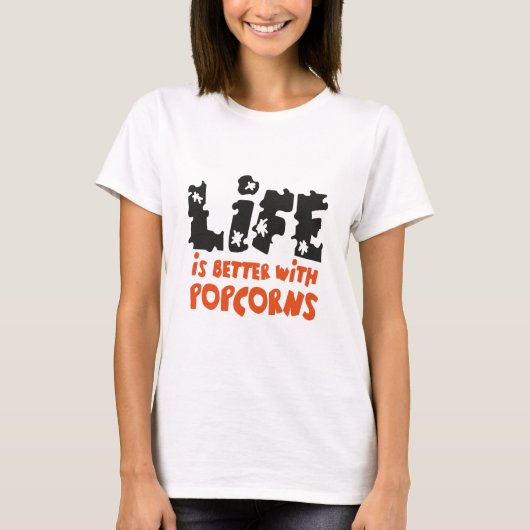 La vida es mejor con palomitas t-shirt (Voorkant)