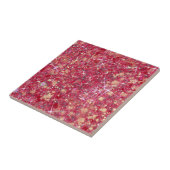 La Vida Magenta roze kleur Faux vaste stof Tegeltje (Zijkant)