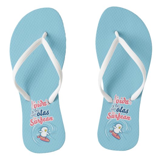 │La vida y las olas se surfean Teenslippers (Voetbed)
