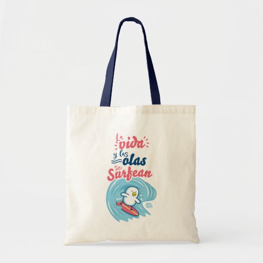 │La vida y las olas se surfean Tote Bag (Voorkant)