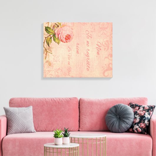 La Vie En Roos Canvas Afdruk (Insitu (Woonkamer))