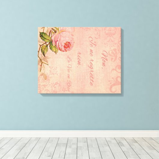 La Vie En Roos Canvas Afdruk (Insitu (Houten vloer))