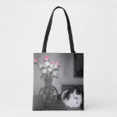 "La Vie en Roos" Cat  Tote Bag (Voorkant)