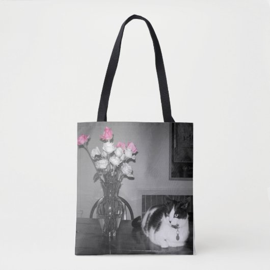 "La Vie en Roos" Cat Tote Bag (Voorkant)