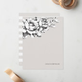 La Vie en Roos Floral Stationery - Grey Notitiekaartje (Voorkant / Achterkant in situ)