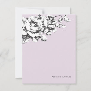 La Vie en Roos Floral Stationery - Paars Notitiekaartje
