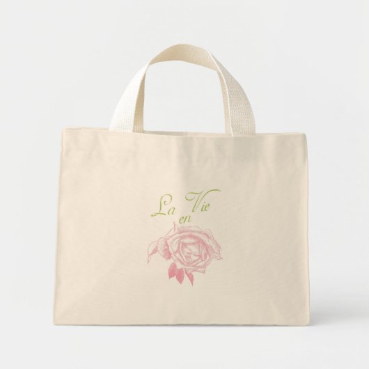 la vie en roos mini tote bag (Voorkant)