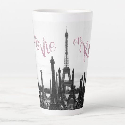 La Vie en Roos Paris Eiffeltoren latte mok (Voorkant)