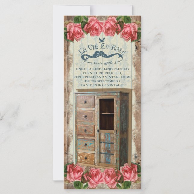La Vie En Roos  ~ Rack-/Briefkaart (Voorkant)