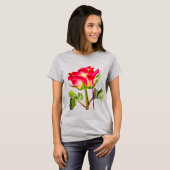La Vie En Roos slogan Tea Roos waterverf kunst T-shirt (Voorkant volledig)