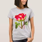 La Vie En Roos slogan Tea Roos waterverf kunst T-shirt (Voorkant)