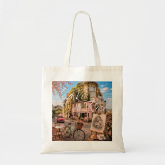 La Vie En Rose Paris Montmartre Café Illustratie Tote Bag