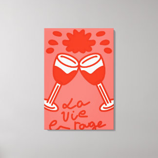 La vie en rouge canvas afdruk