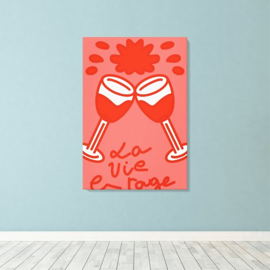 La vie en rouge canvas afdruk (Insitu (Houten vloer))