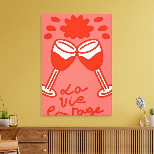 La vie en rouge canvas afdruk (Insitu (Woonkamer))