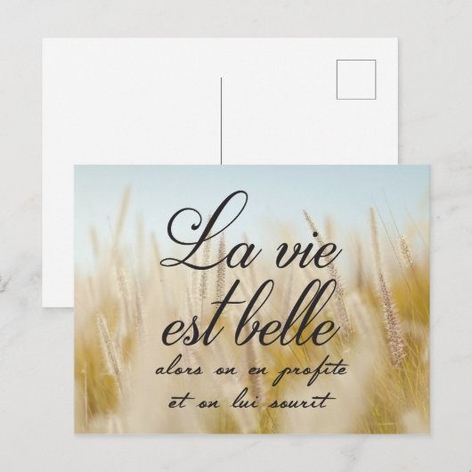 La vie est belle briefkaart (Voorkant / Achterkant)